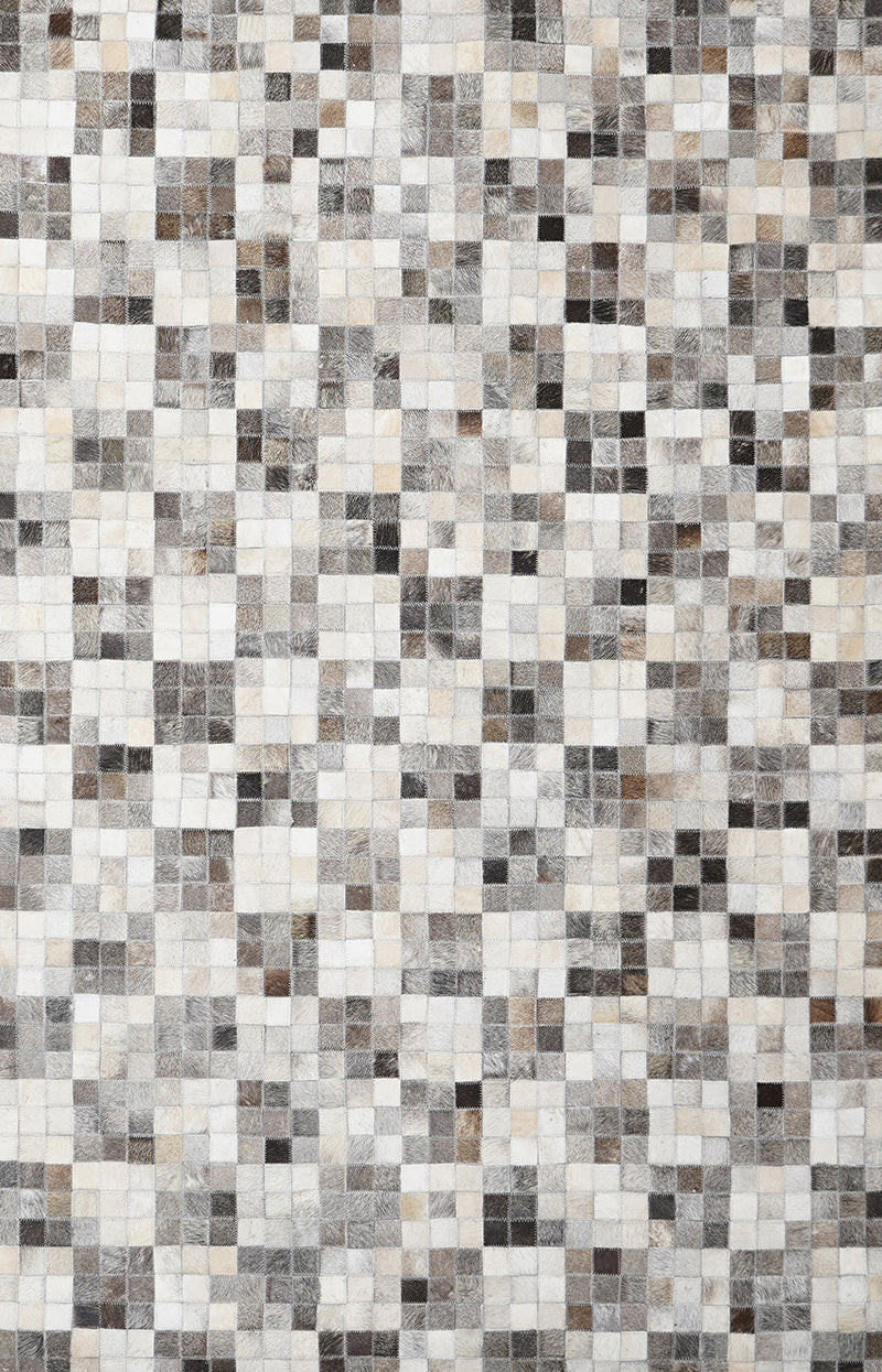 Lugana Grey.Charcoal Leather Hairon Carpet