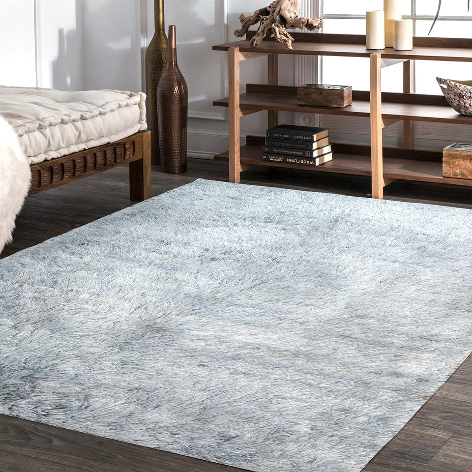 Cicero Ice Blue Table Tufted Carpet with Latex Backing