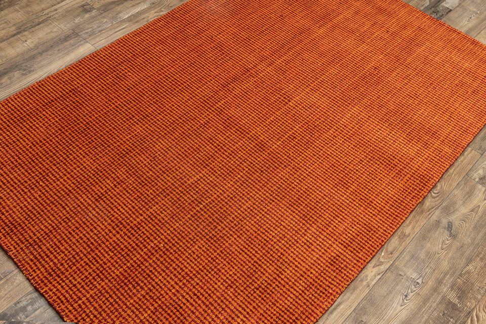 Floret Orange Wool Handloom Carpet