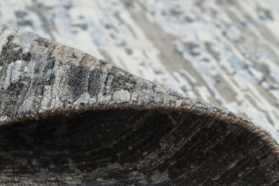 Luxury - Salix Grey Blue Pure Silk & Wool Hand Knotted Premium Carpet