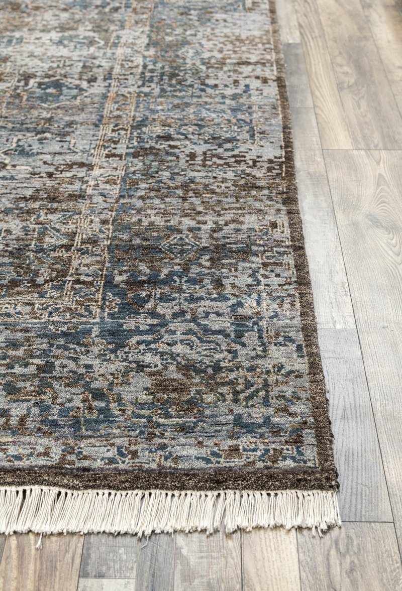 Luxury - Finlay  ST Grey Blue New Zealand Wool Hand Knotted Premium Carpet