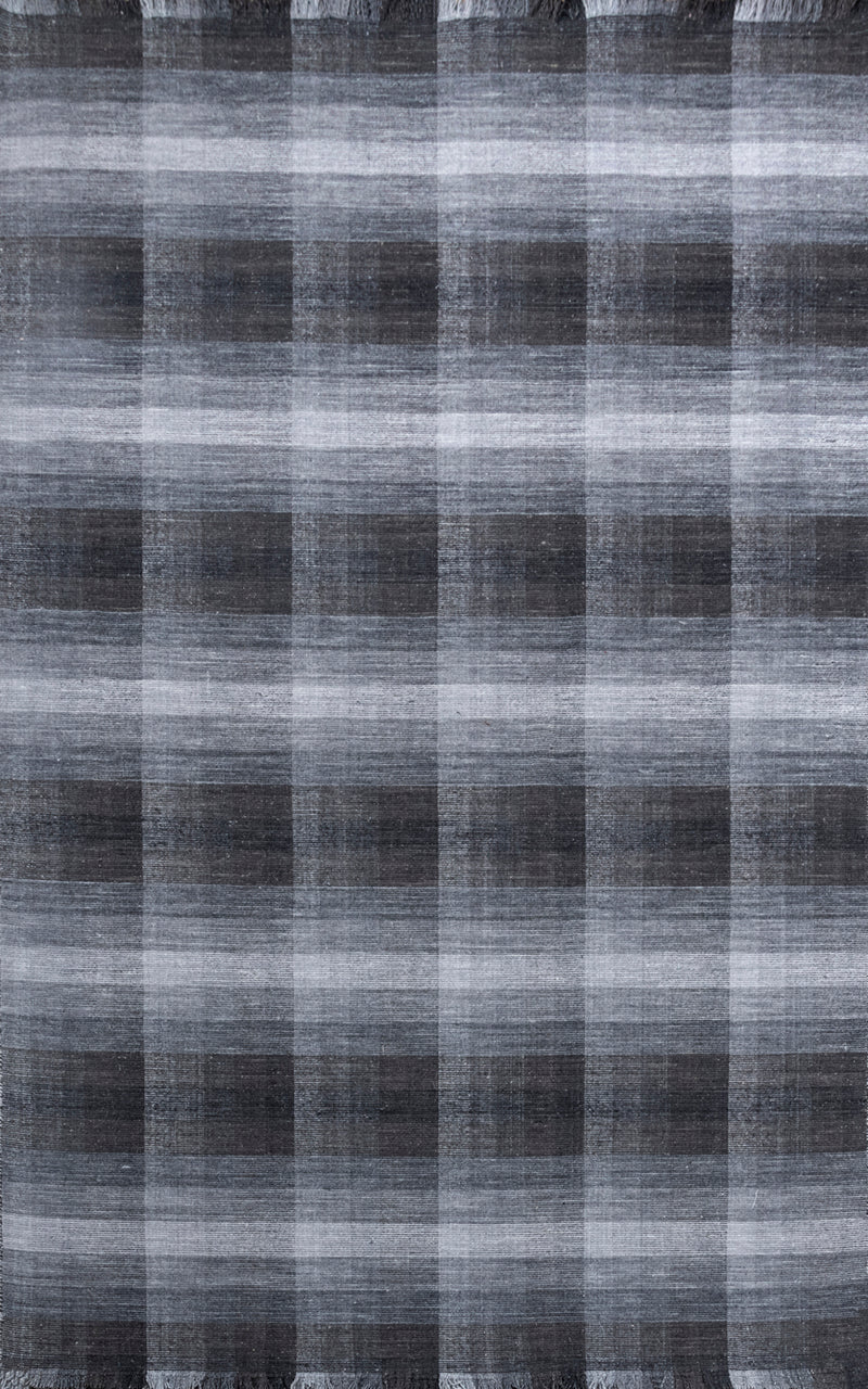 Noor Grey Wool Handloom Dhurrie